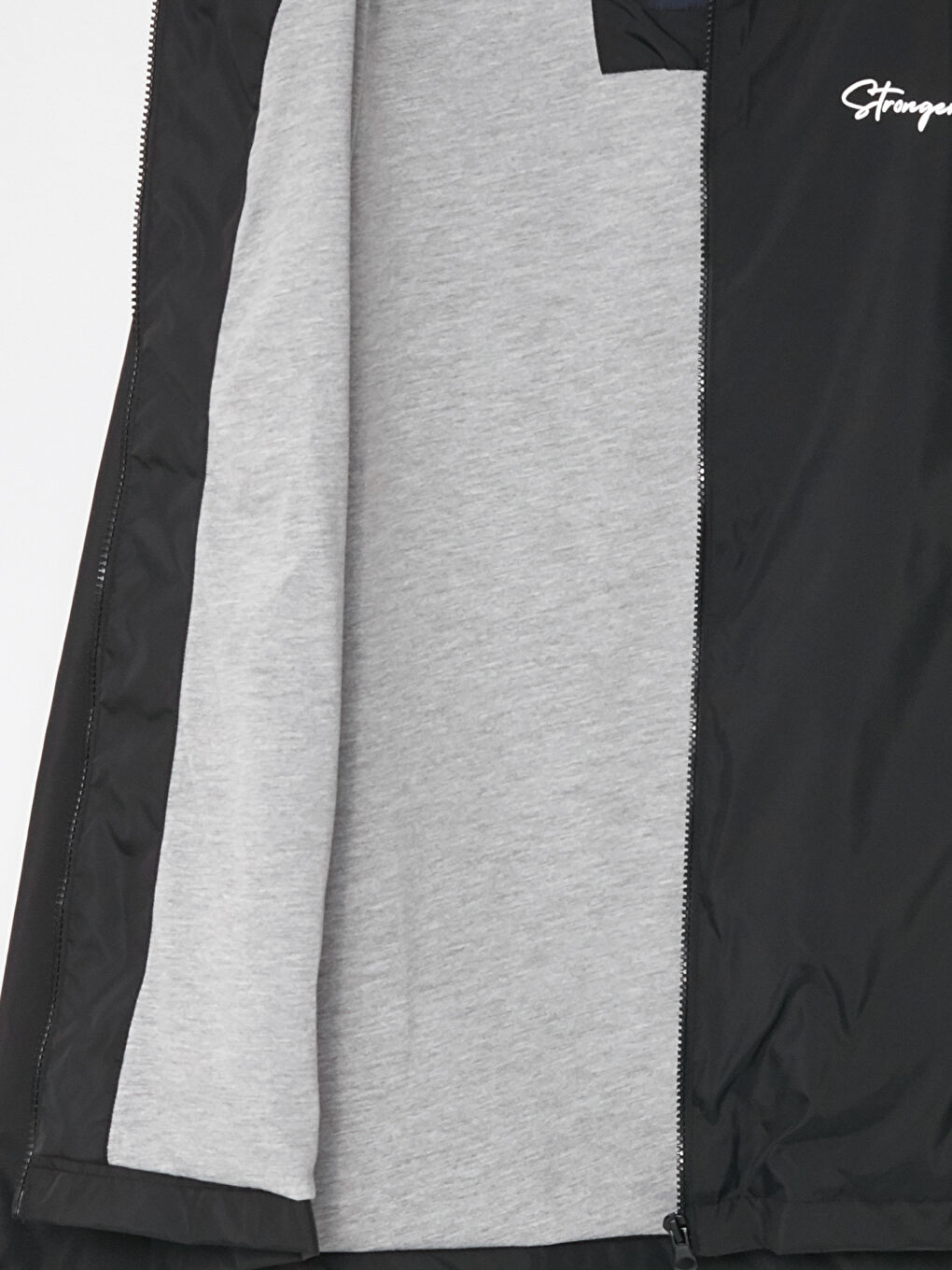 Siyah Standart Kalıp Kapüşonlu Erkek Yağmurluk-7