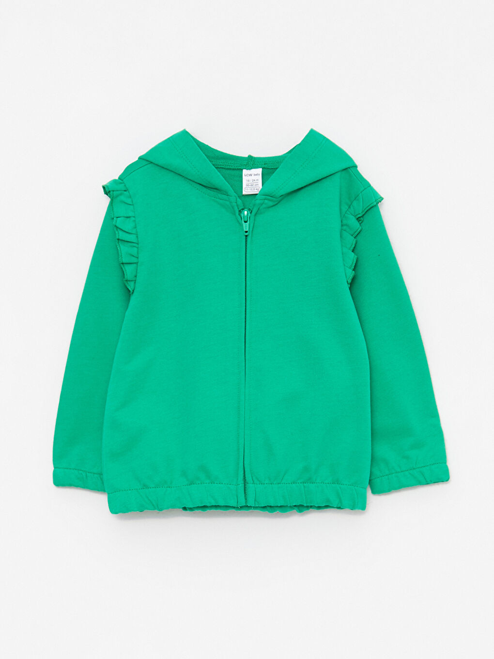 LCW baby Hooded Long Sleeve Basic Baby Girl Zippered Sweatshirt -W2FT60Z1-GE6