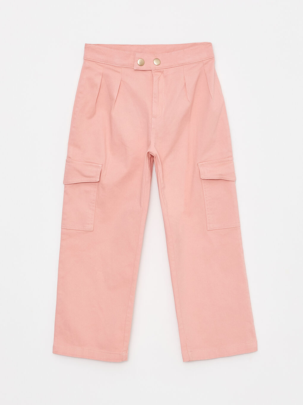 LCW Kids Pembe Basic Gabardin Kız Çocuk Kargo Pantolon