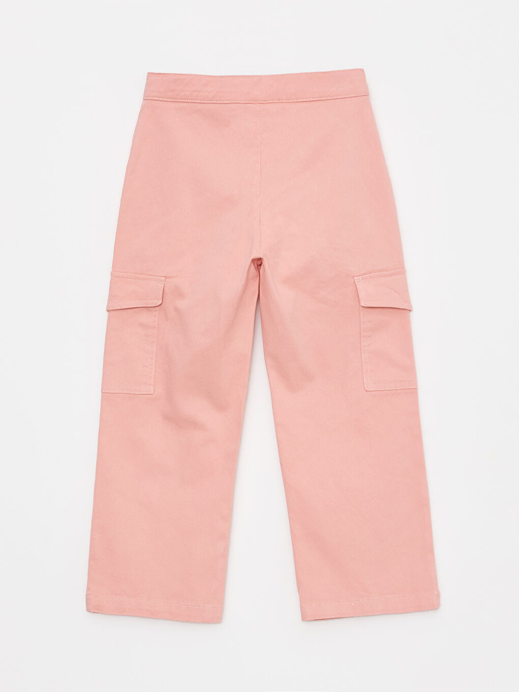 LCW Kids Pembe Basic Gabardin Kız Çocuk Kargo Pantolon - 1