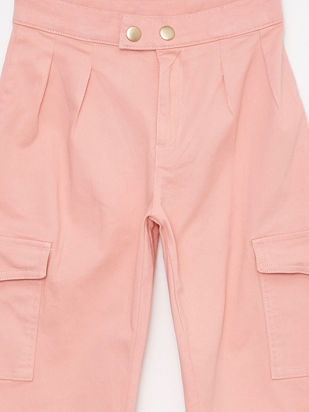 LCW Kids Pembe Basic Gabardin Kız Çocuk Kargo Pantolon - 2