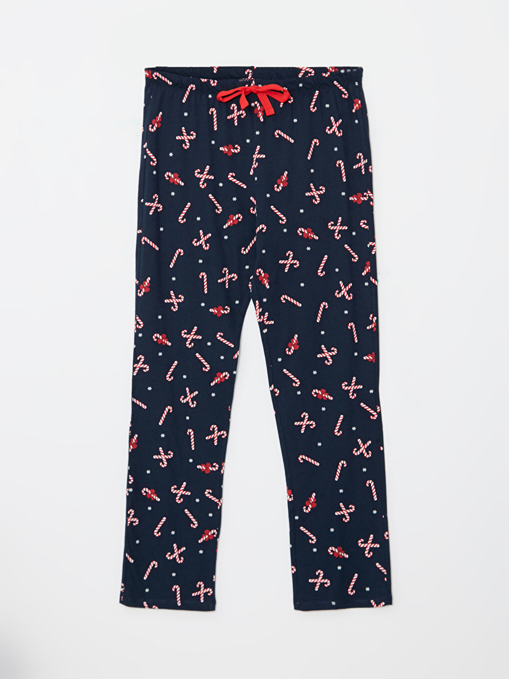 Set de pijama pentru Femei cu Guler rotund, Imprimat, Mânecă lungă, Tematică de Crăciun-6