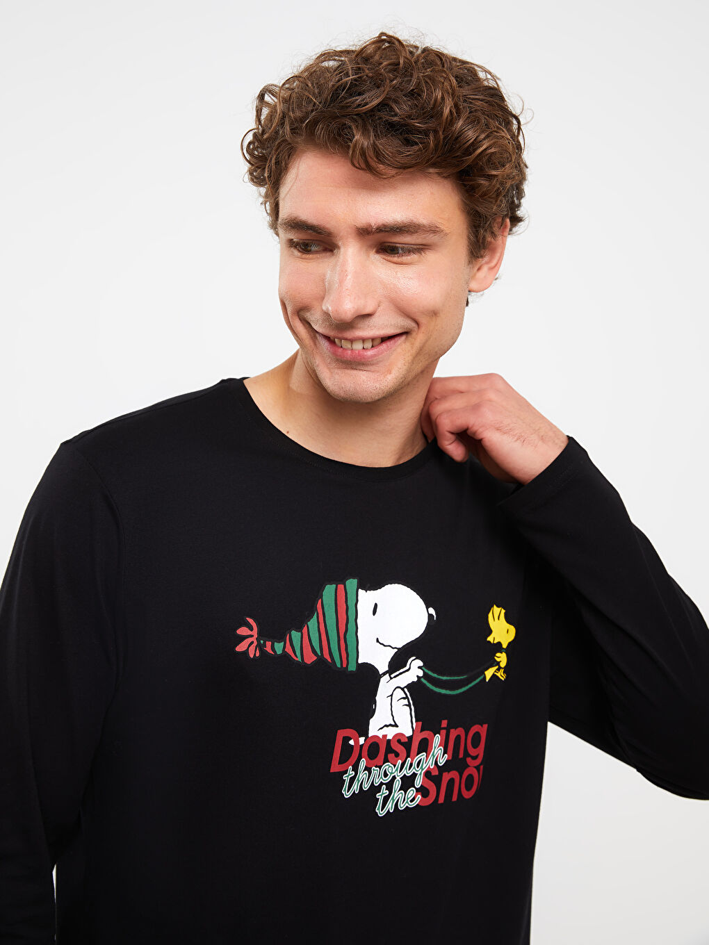 Regular Fit Snoopy Printed Men's Pyjama Set-7