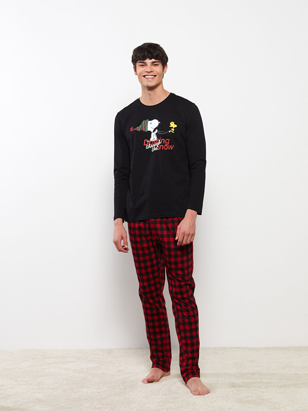 Regular Fit Snoopy Printed Men's Pyjama Set-1