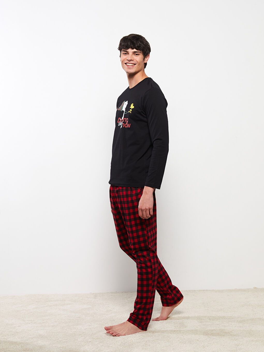 Regular Fit Snoopy Printed Men's Pyjama Set-3