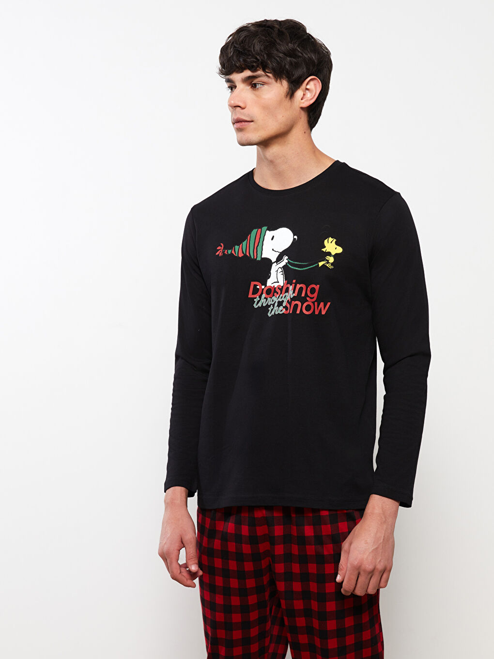 Regular Fit Snoopy Printed Men's Pyjama Set-5