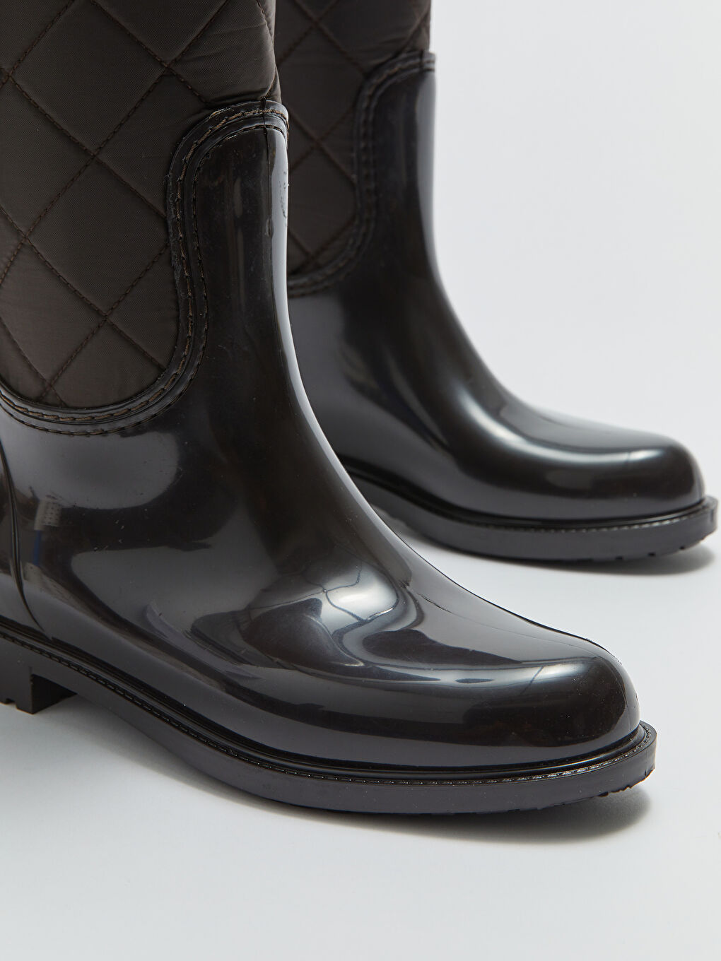 Faux Leather Women's Knee High Wellies-2