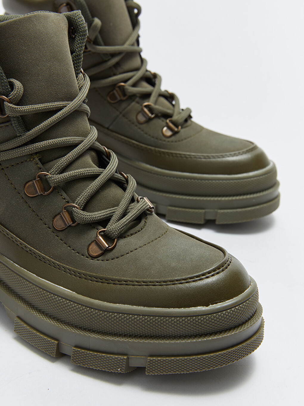 Ботуш за жени от изкуствена кожа с връзки-2