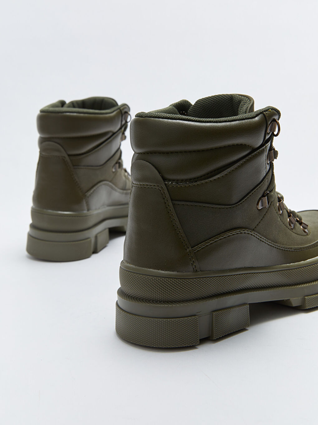 Ботуш за жени от изкуствена кожа с връзки-4