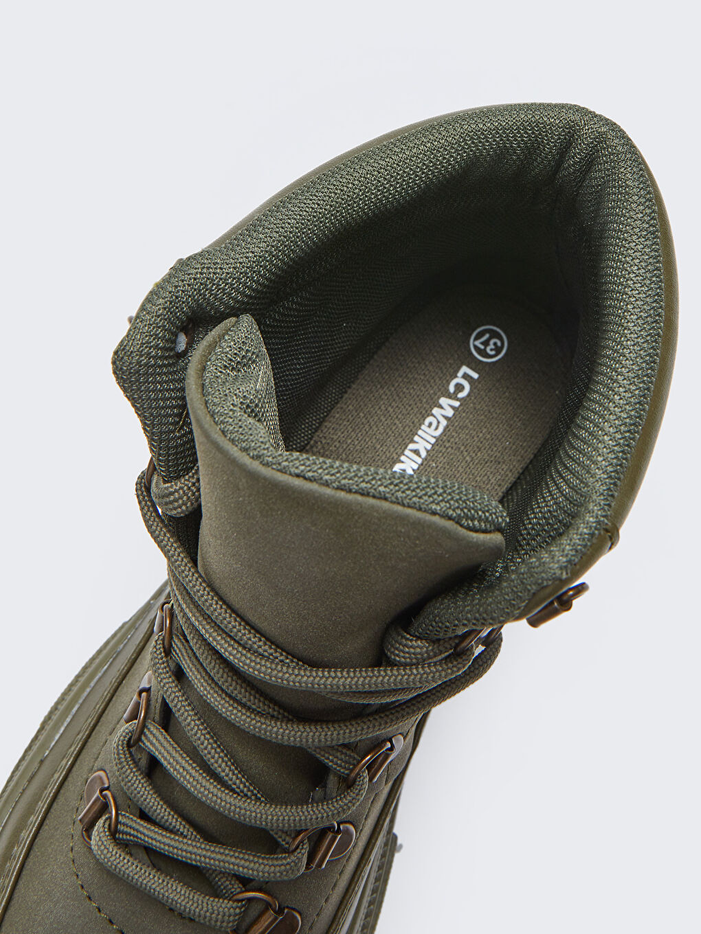 Ботуш за жени от изкуствена кожа с връзки-5