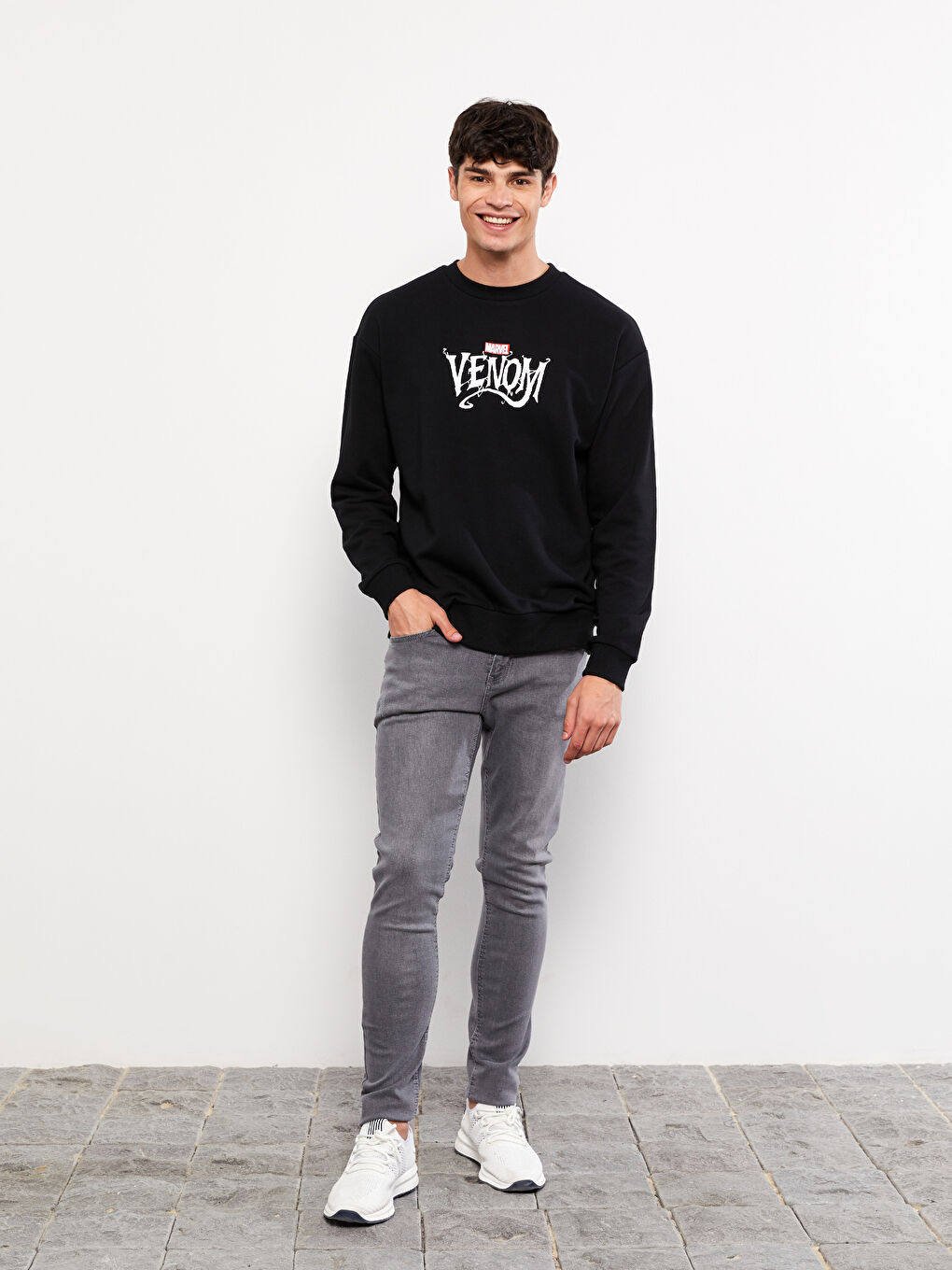 H12 Crew Neck Long Sleeve Venom Printed Men's Sweatshirt-2