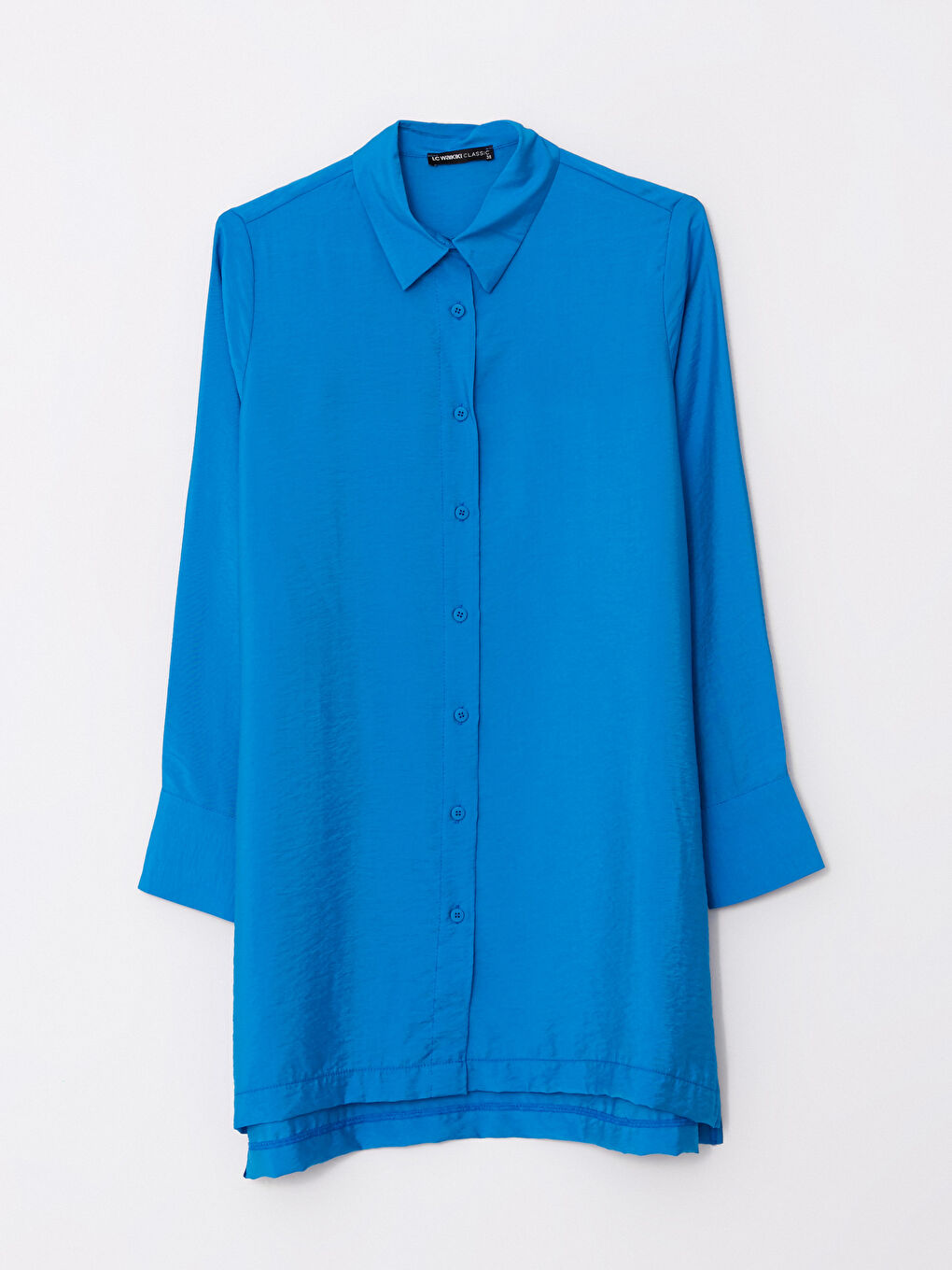 Tunique Chemise Unie à Manches Longues pour Femmes-5