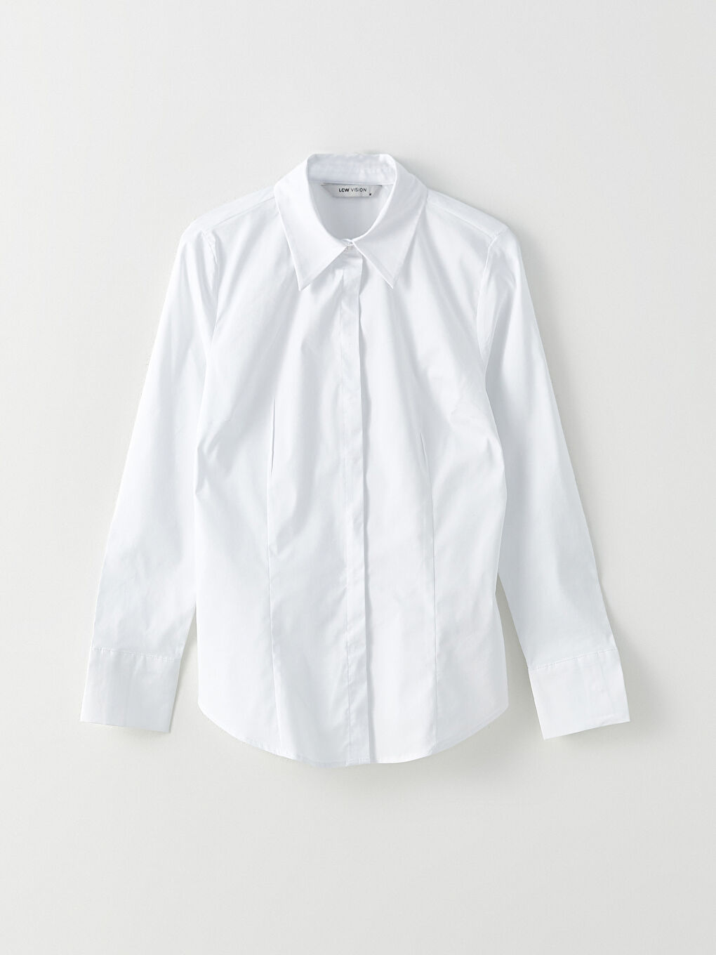 Buttoned Regular Long Sleeve Poplin Women's Shirt-5