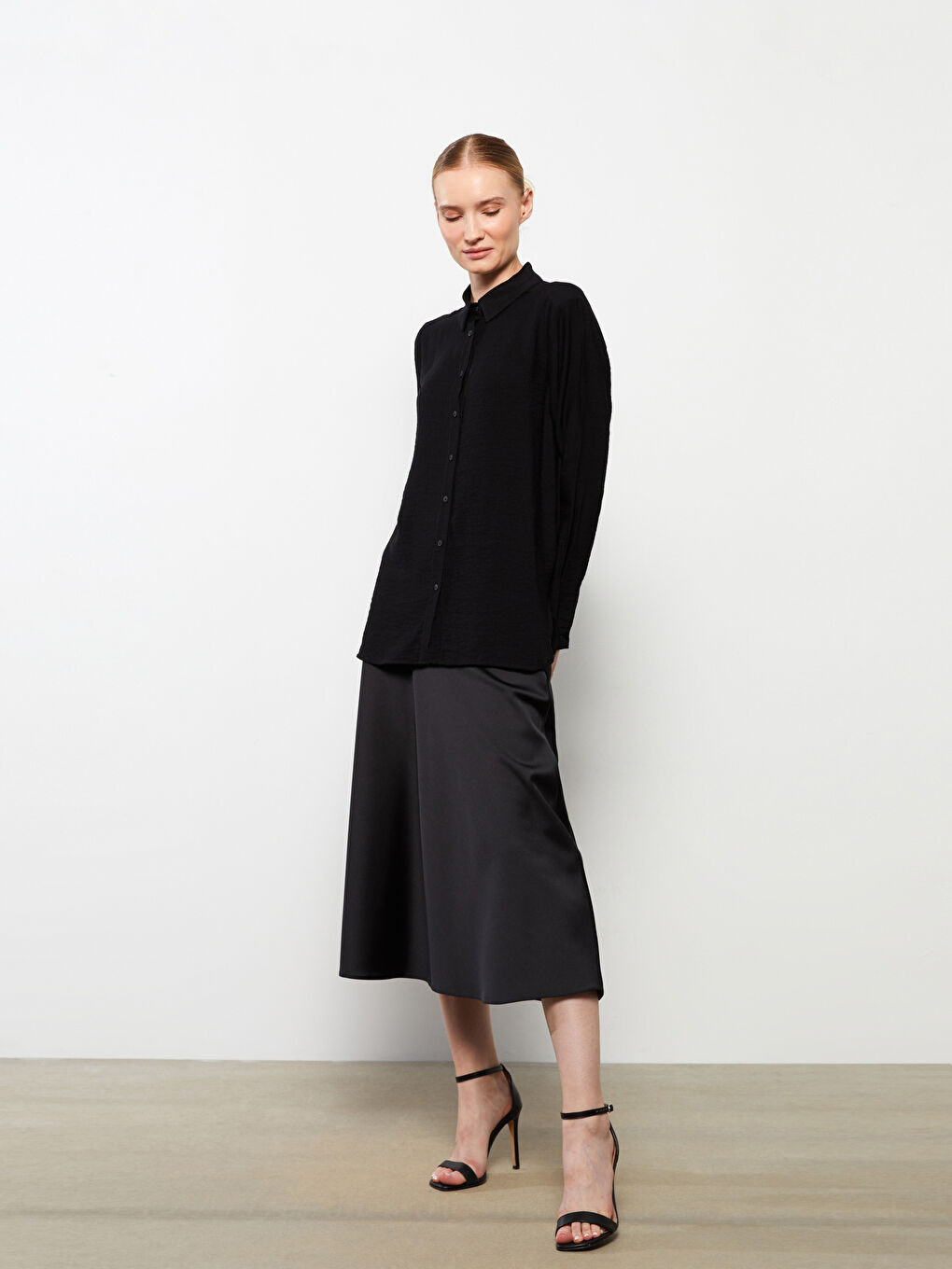 Cămașă cu nasturi Regular Mânecă lungă pentru Femei-1