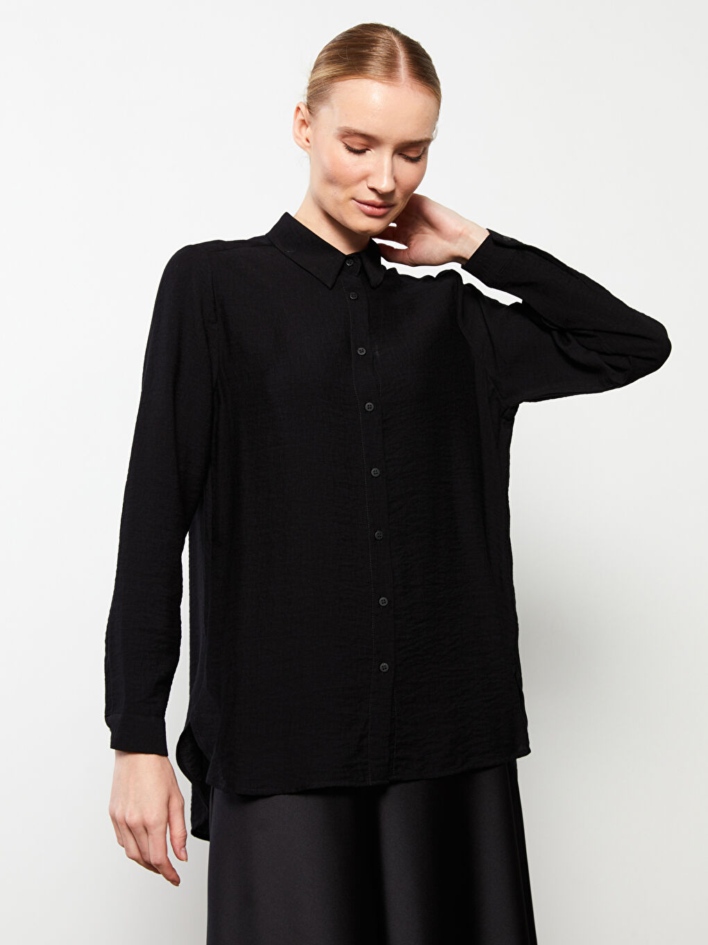 Cămașă cu nasturi Regular Mânecă lungă pentru Femei-2