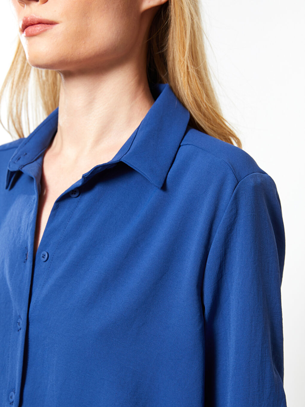 Chemise Boutonnée à Manches Longues Régulière pour Femmes-3