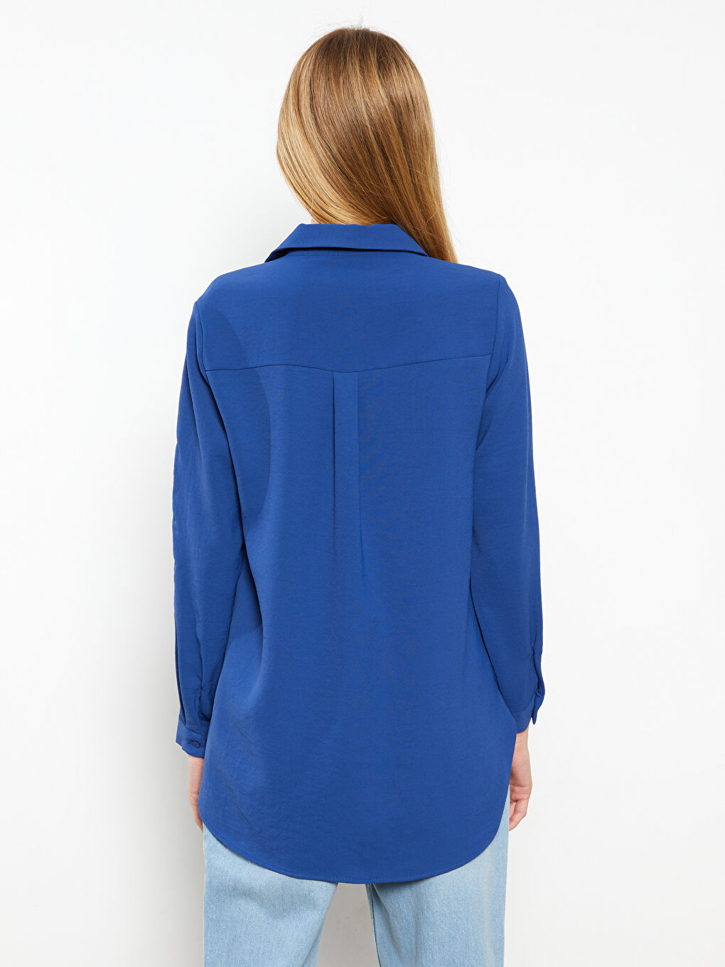 Chemise Boutonnée à Manches Longues Régulière pour Femmes-4