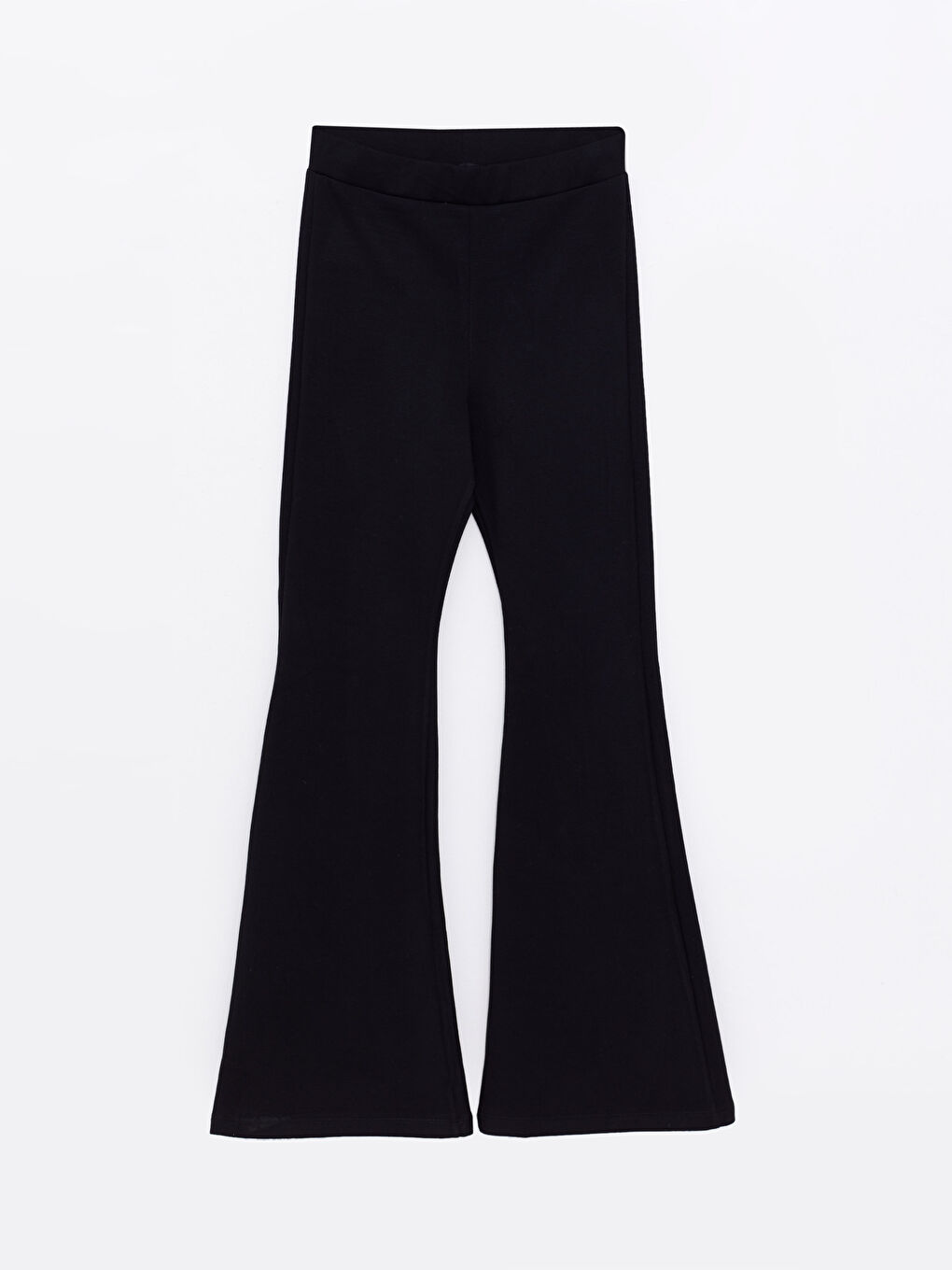 Siyah Kadın Beli Lastikli Dar Fit Düz Pantolon-5