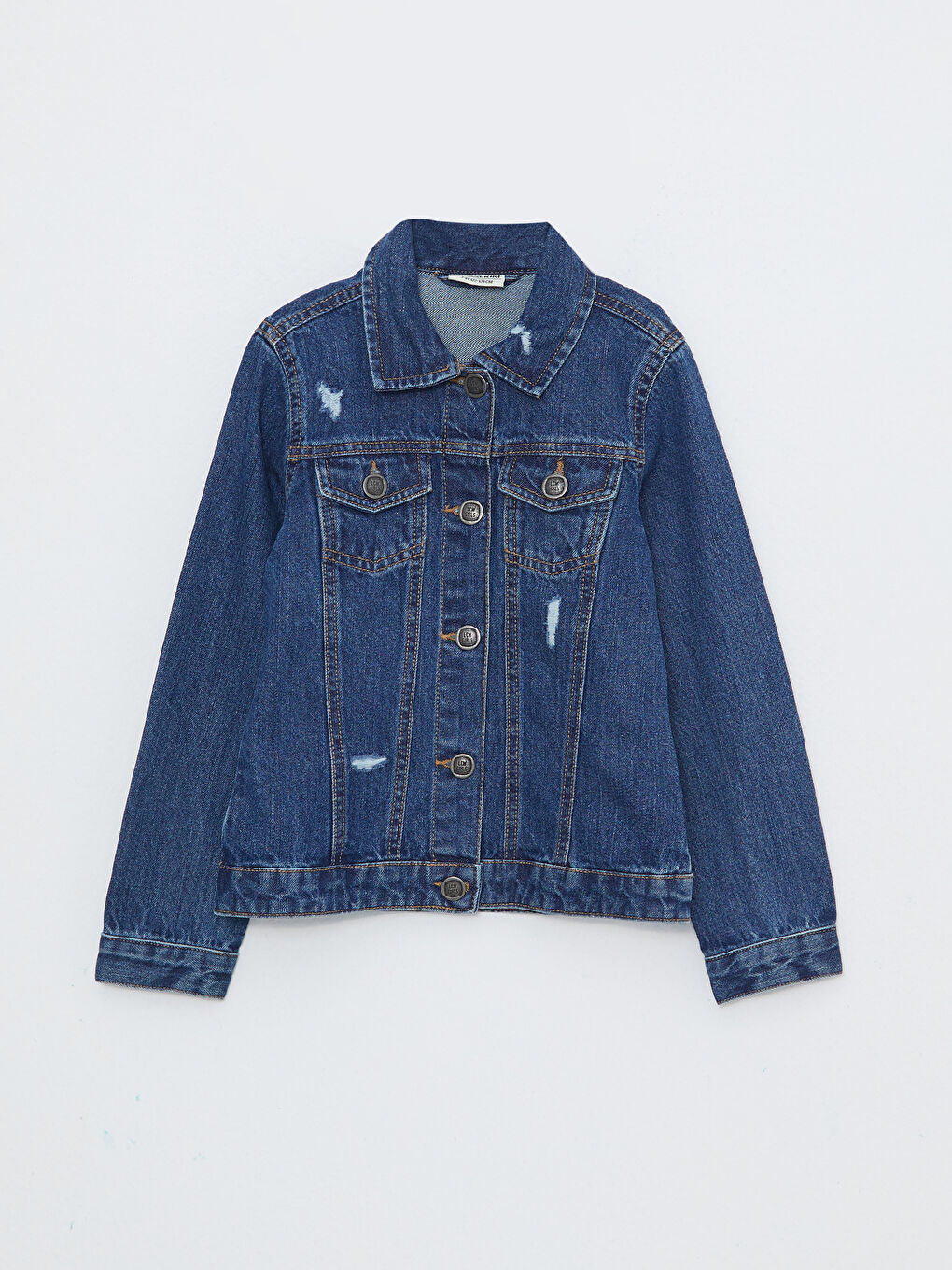 LCW Kids Collared Neck Girls' Denim Jacket -W2FV12Z4-H45