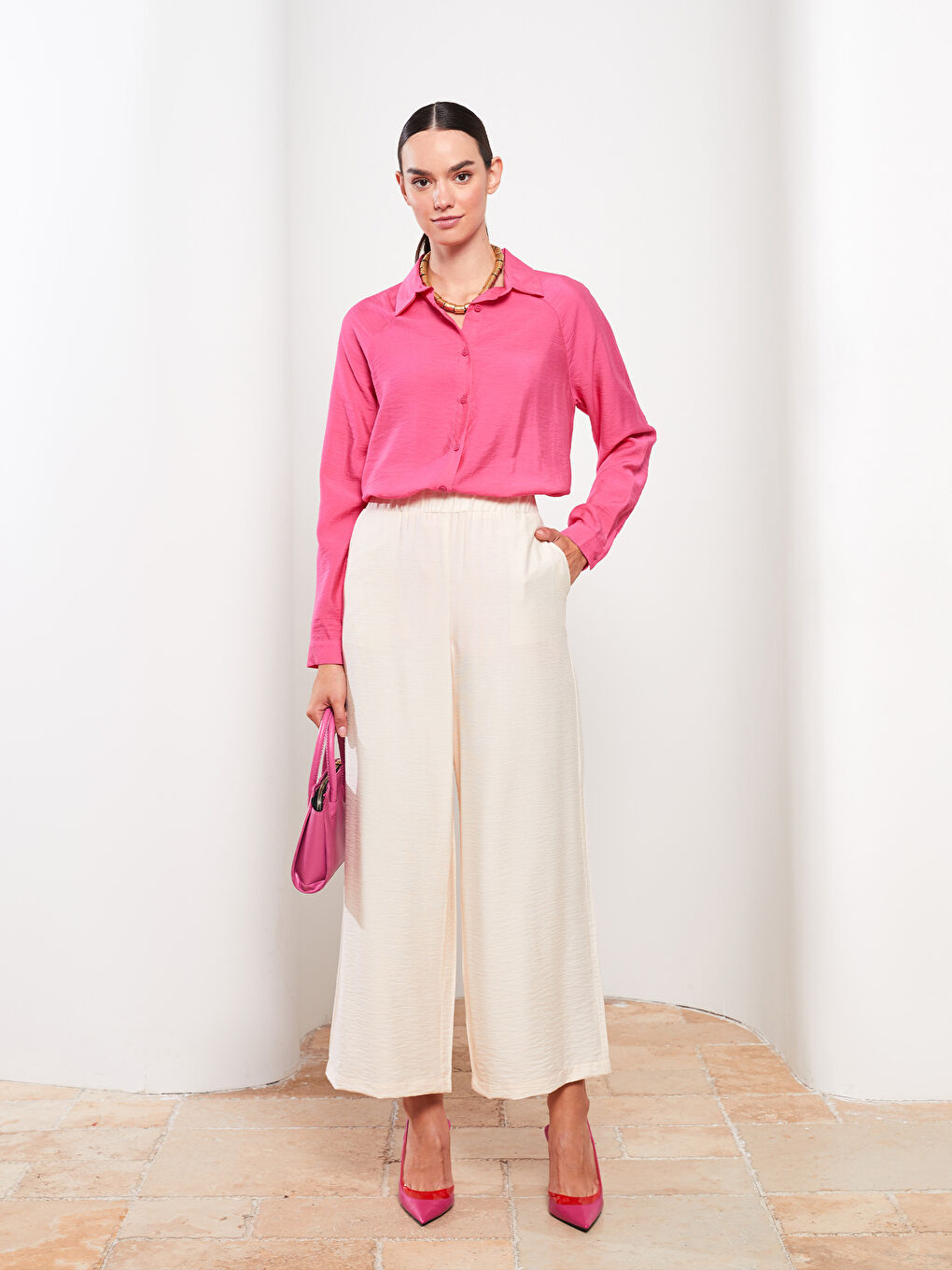 Изчистена риза-туника с дълъг ръкав за жени-2