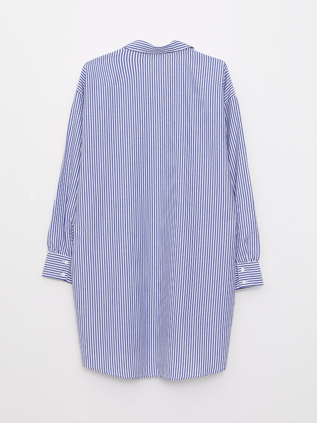 Lacivert Çizgili Kadın Gömlek Tunik-6