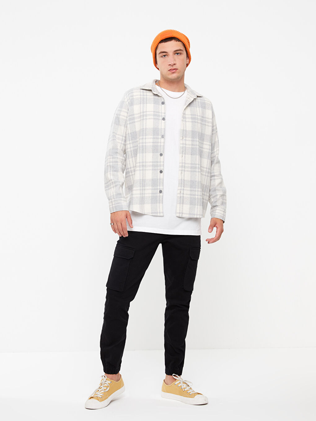 XSIDE Regular Fit Uzun Kollu Ekose Gabardin Erkek Oduncu Gömlek -W2FY01Z8-LMK