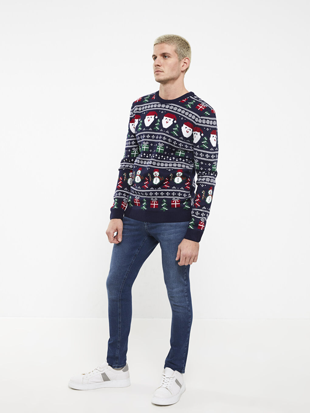 XSIDE Crew Neck Long Sleeve Christmas Themed Men's Knitwear Sweater -W2FY10Z8-S9P