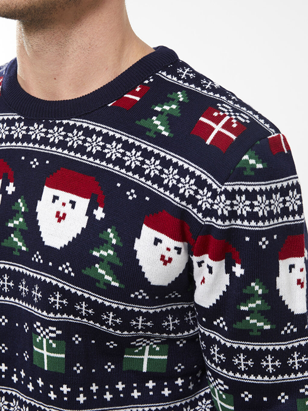 XSIDE Crew Neck Long Sleeve Christmas Themed Men's Knitwear Sweater -W2FY10Z8-S9P