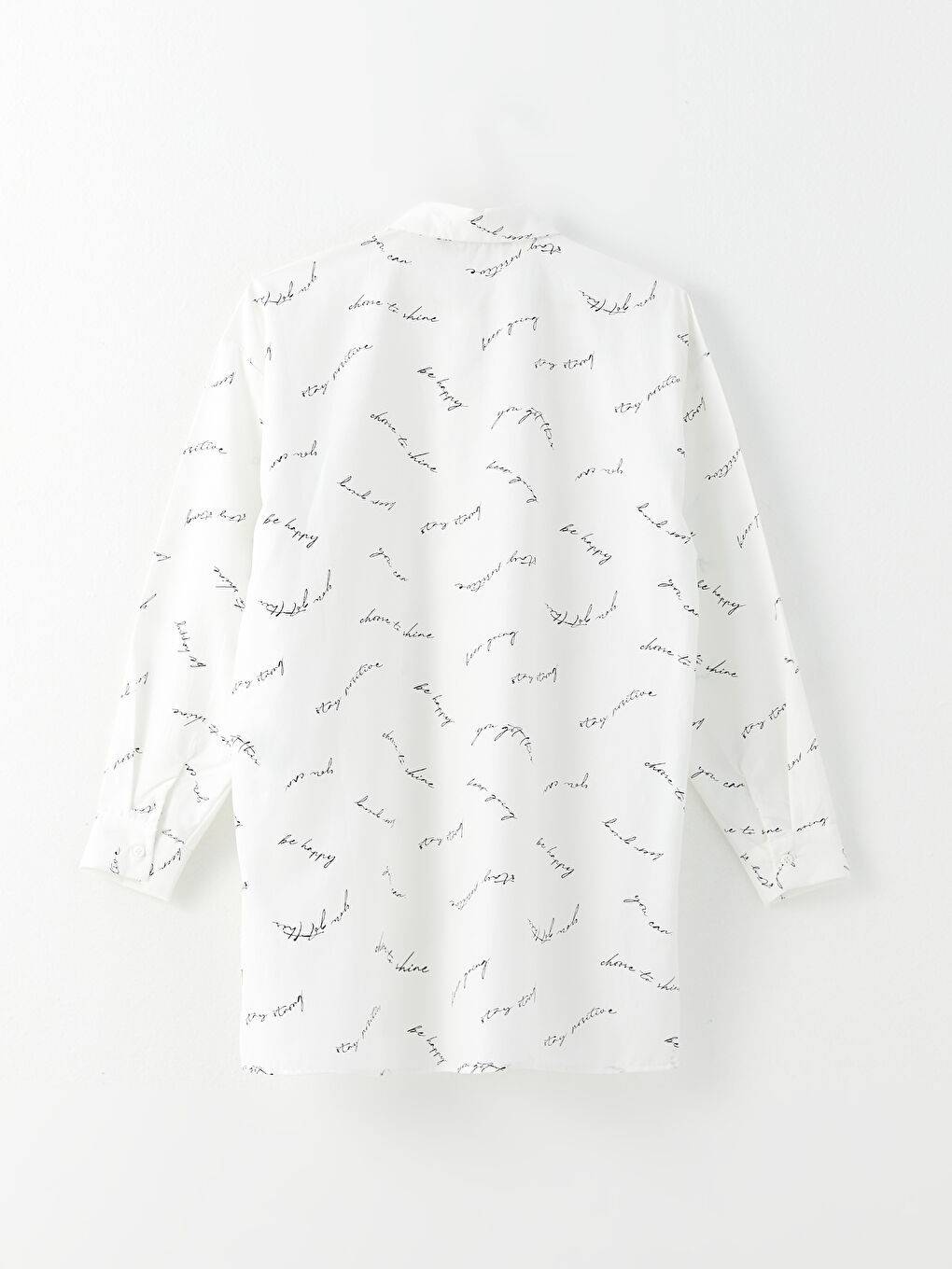 Ekru Desenli Poplin Kadın Gömlek Tunik-6