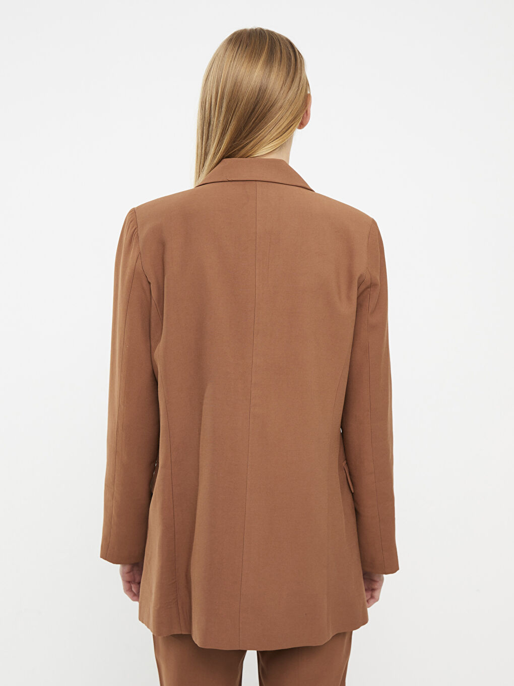 Plain Long Sleeve Women's Blazer Jacket-4