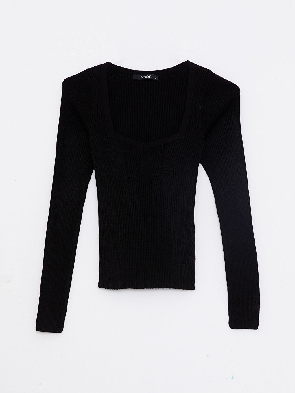 Square Neck Regular Long Sleeve Women's Tricot Sweater-5