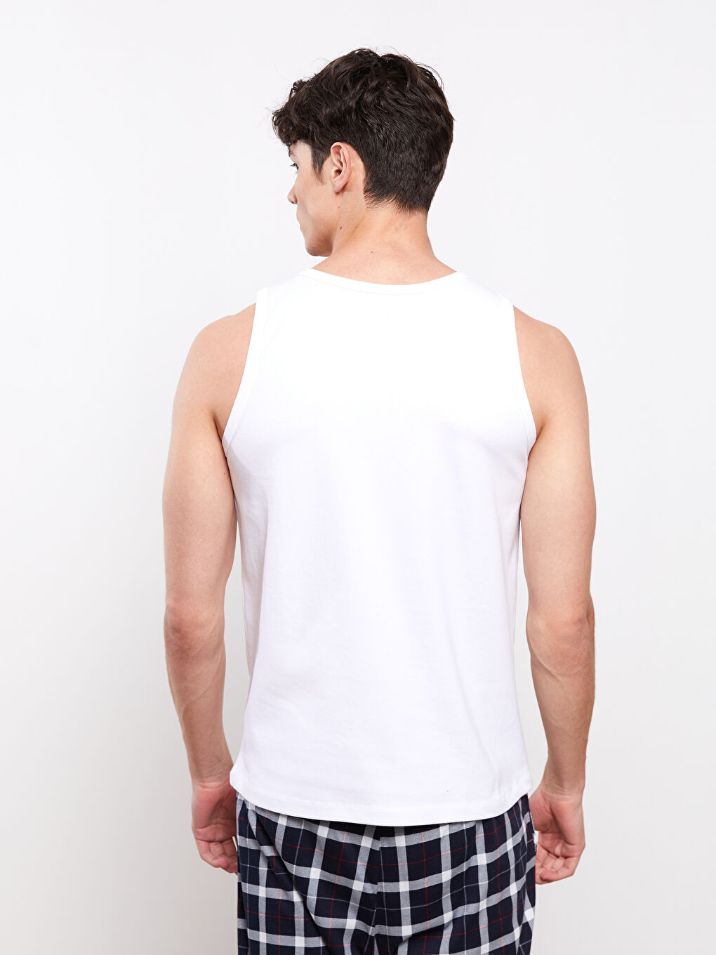 Beyaz U Yaka Penye Erkek Atlet-4