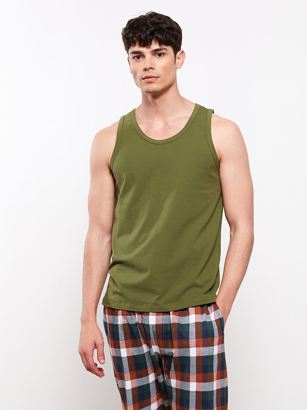 Haki U Yaka Penye Erkek Atlet-2