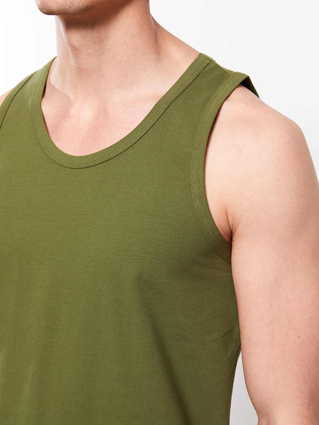 Haki U Yaka Penye Erkek Atlet-3