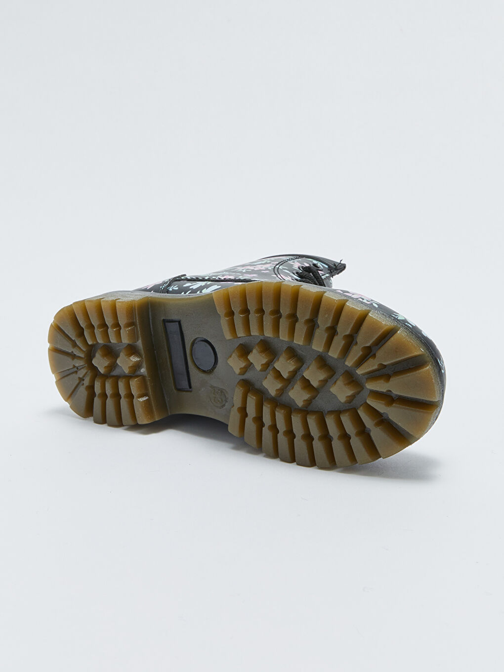 Siyah Deri Görünümlü Baskılı Bağcık ve Fermuarlı Kız Çocuk Bot-3