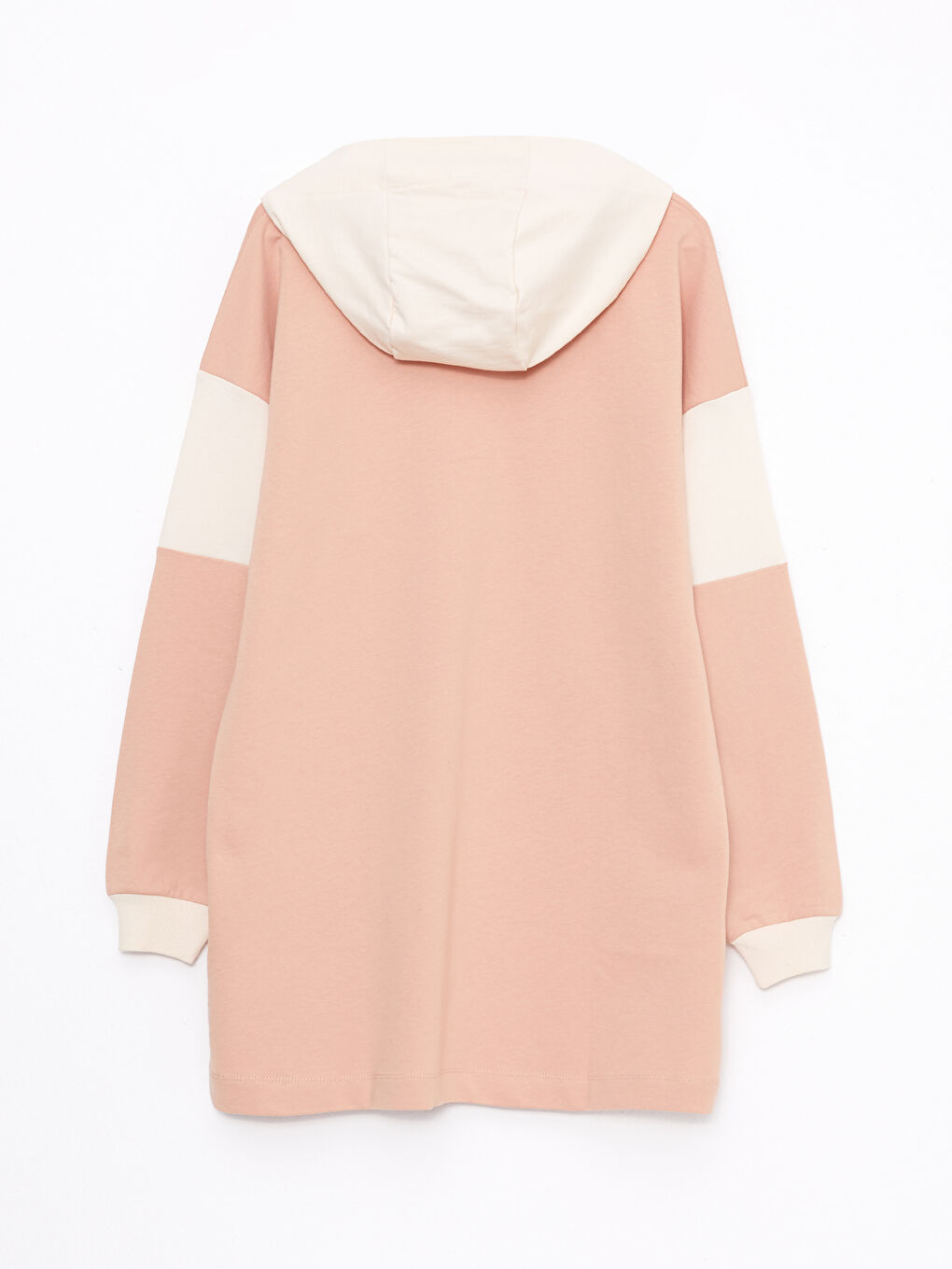 Hooded Color Block Long Sleeve Women's Sweatshirt Tunic-6