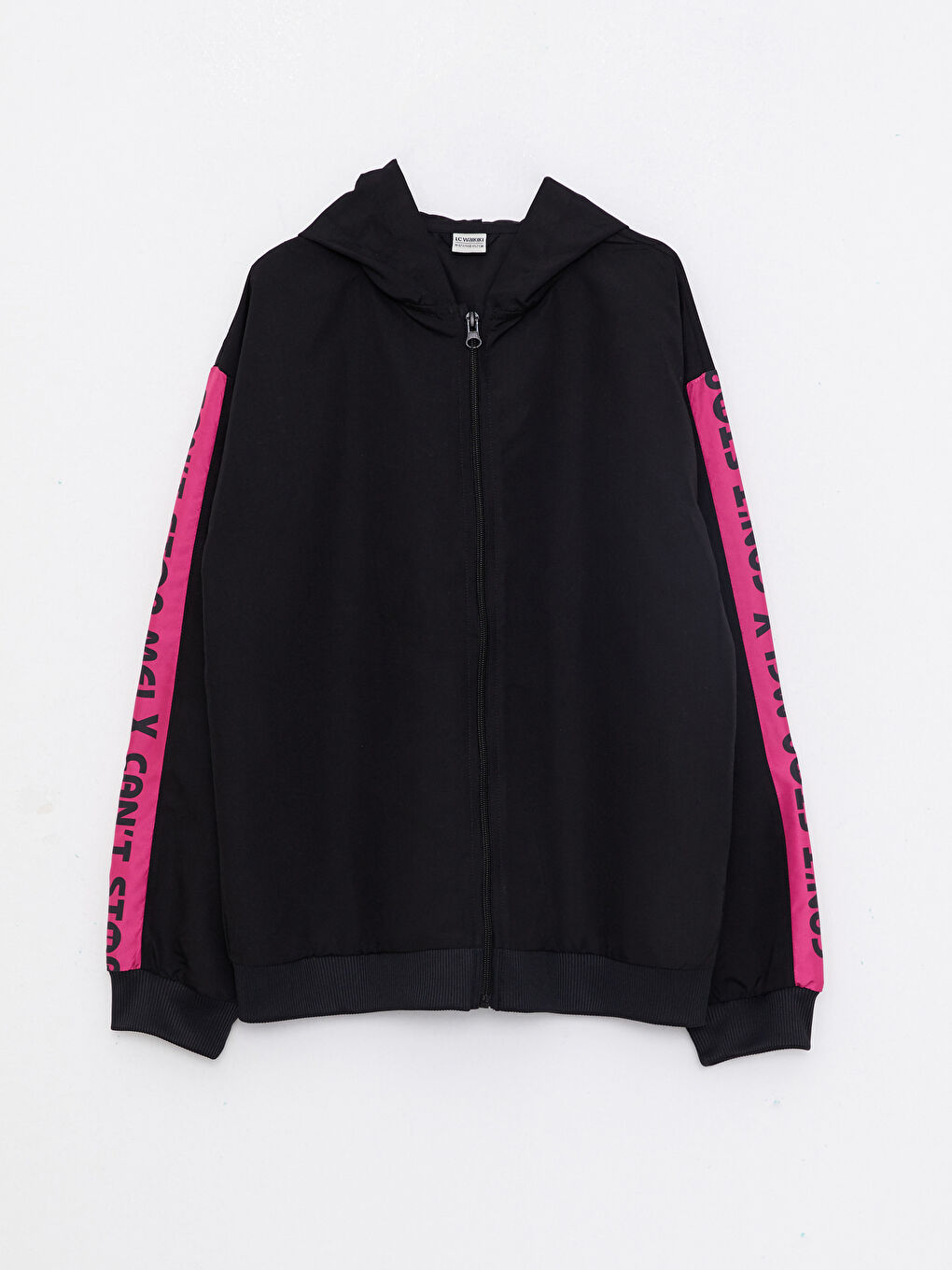 Poncho Hooded Printed Long Sleeve Girls' Tracksuit Set-1