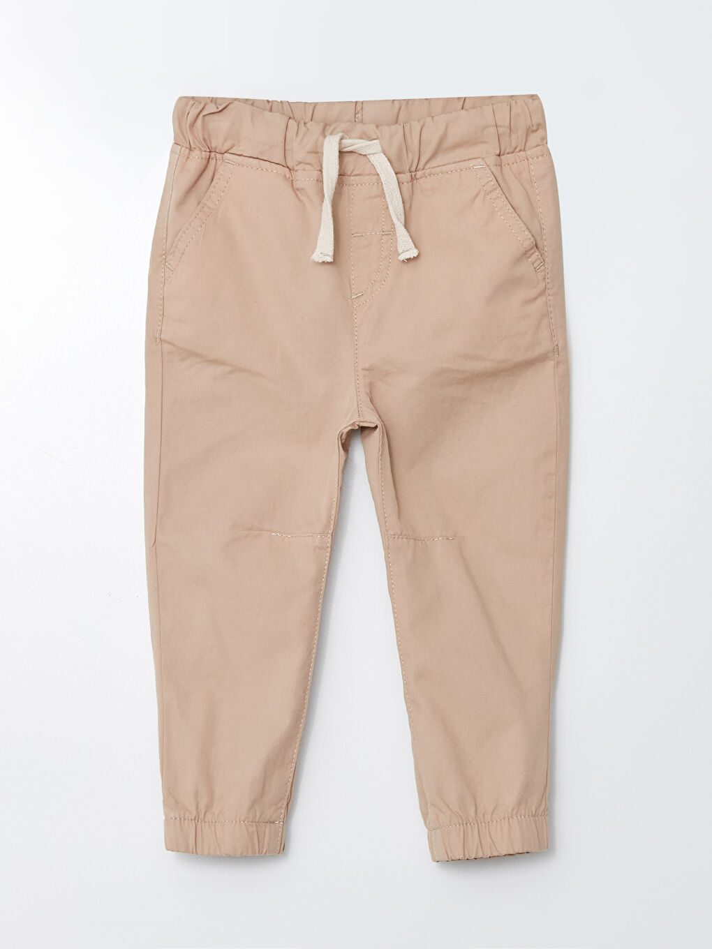 Bej Beli Lastikli Basic Erkek Bebek Pantolon