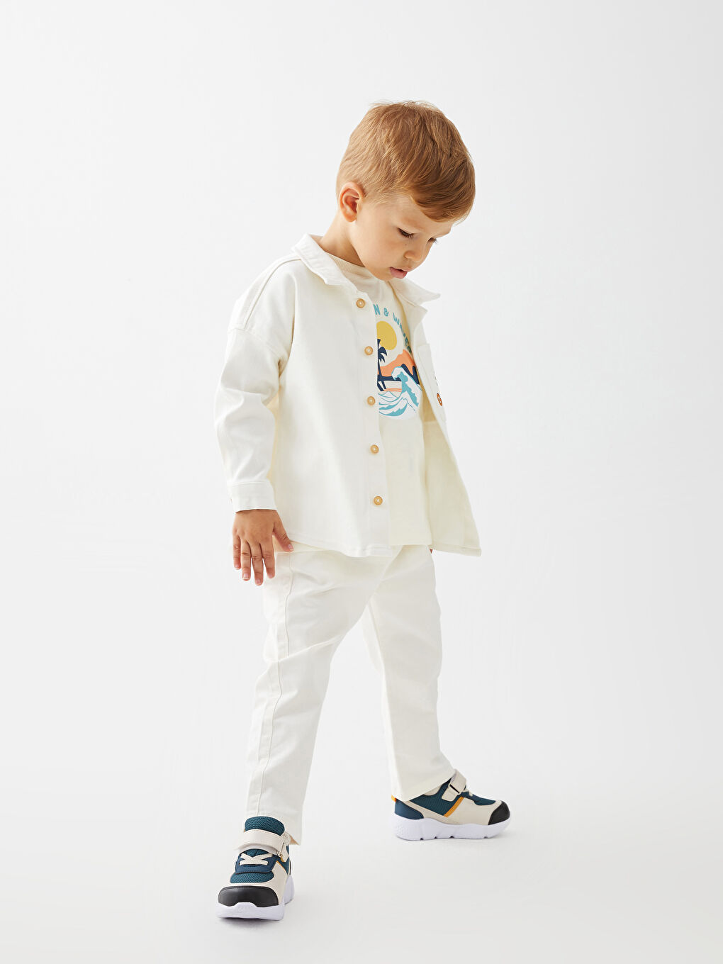 Ekru Basic Erkek Bebek Pantolon-1