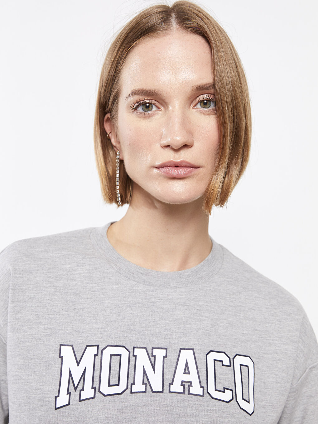 Crew Neck Printed Long Sleeve Women's Sweatshirt-2