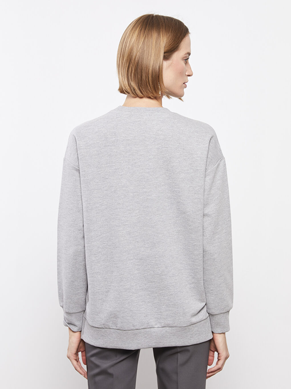 Crew Neck Printed Long Sleeve Women's Sweatshirt-4