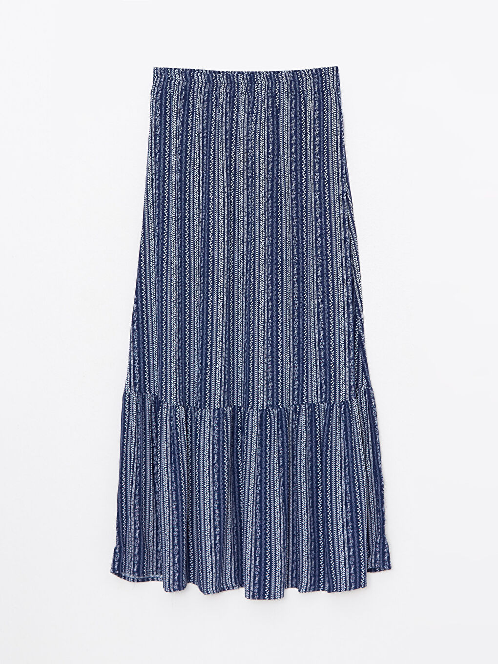 Elastic Waist Patterned Crinkle Women's Skirt-5