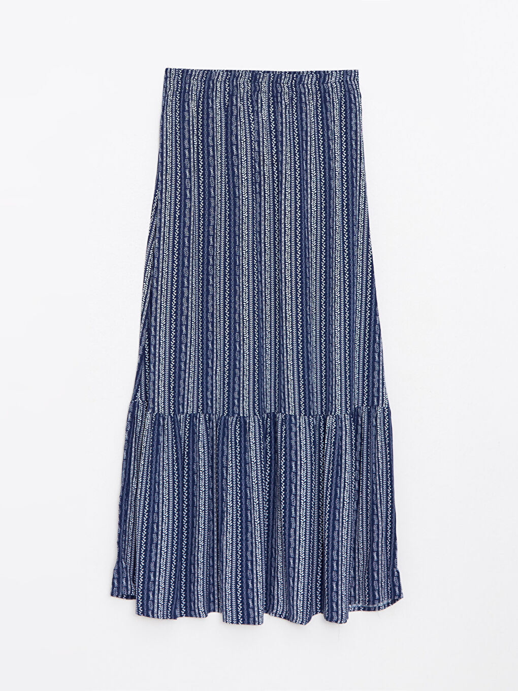 Elastic Waist Patterned Crinkle Women's Skirt-6