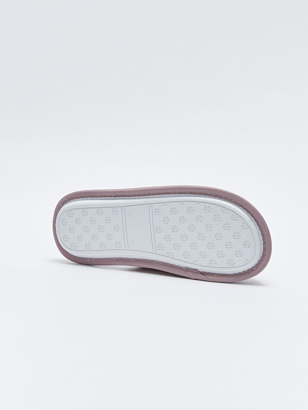 Lila Yazı Nakışlı Pelüş Kadın Ev Terliği-3