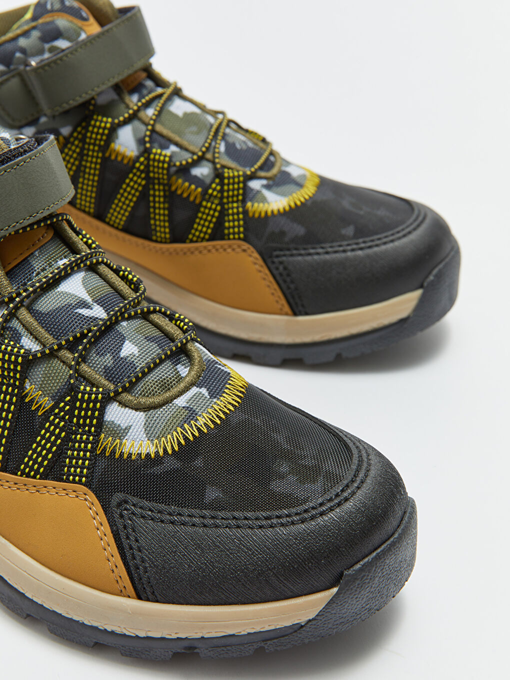 Haki Cırt Cırtlı Kamuflaj Desenli Erkek Çocuk Trekking Bot-2