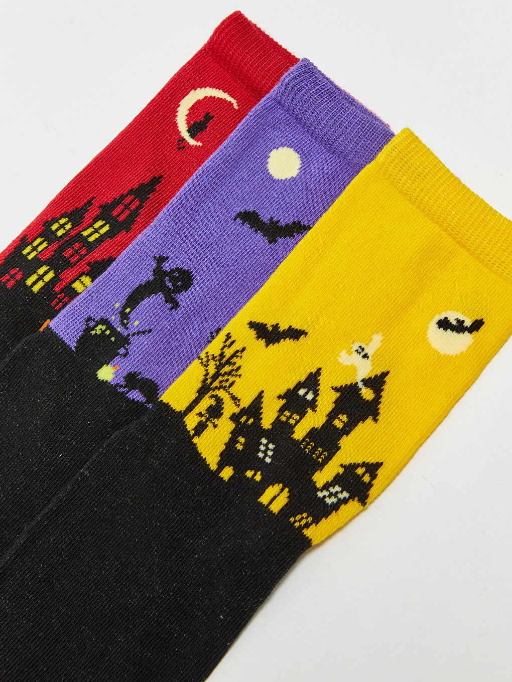 LCW DREAM Halloween Printed Women's Crew Socks 3-Pack -W2G168Z8-J0F