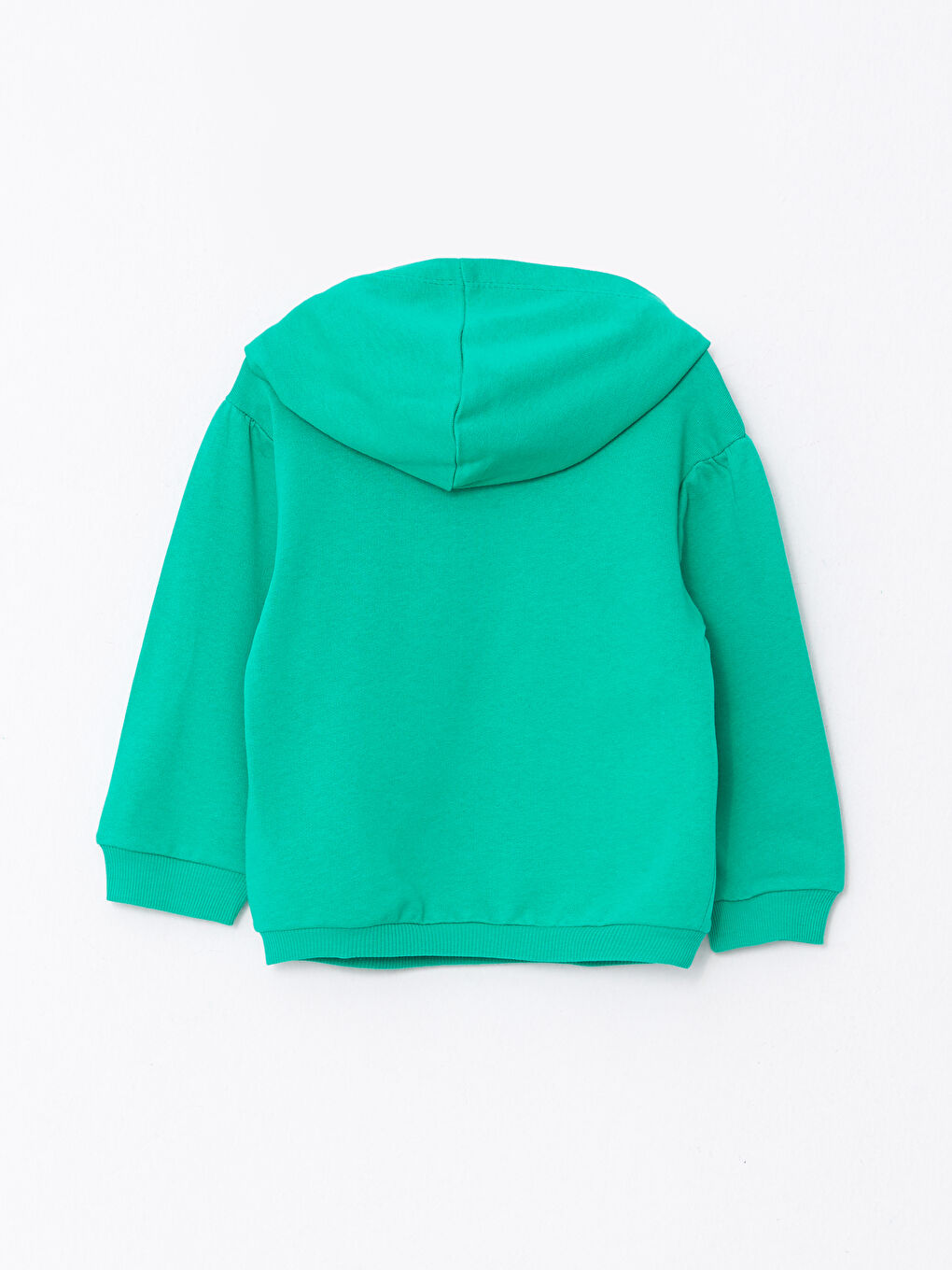Yeşil Kapüşonlu Uzun Kollu Basic Kız Bebek Sweatshirt ve Pantolon 2'li Takım-3