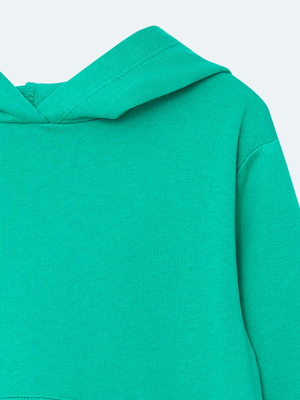 Yeşil Kapüşonlu Uzun Kollu Basic Kız Bebek Sweatshirt ve Pantolon 2'li Takım-4