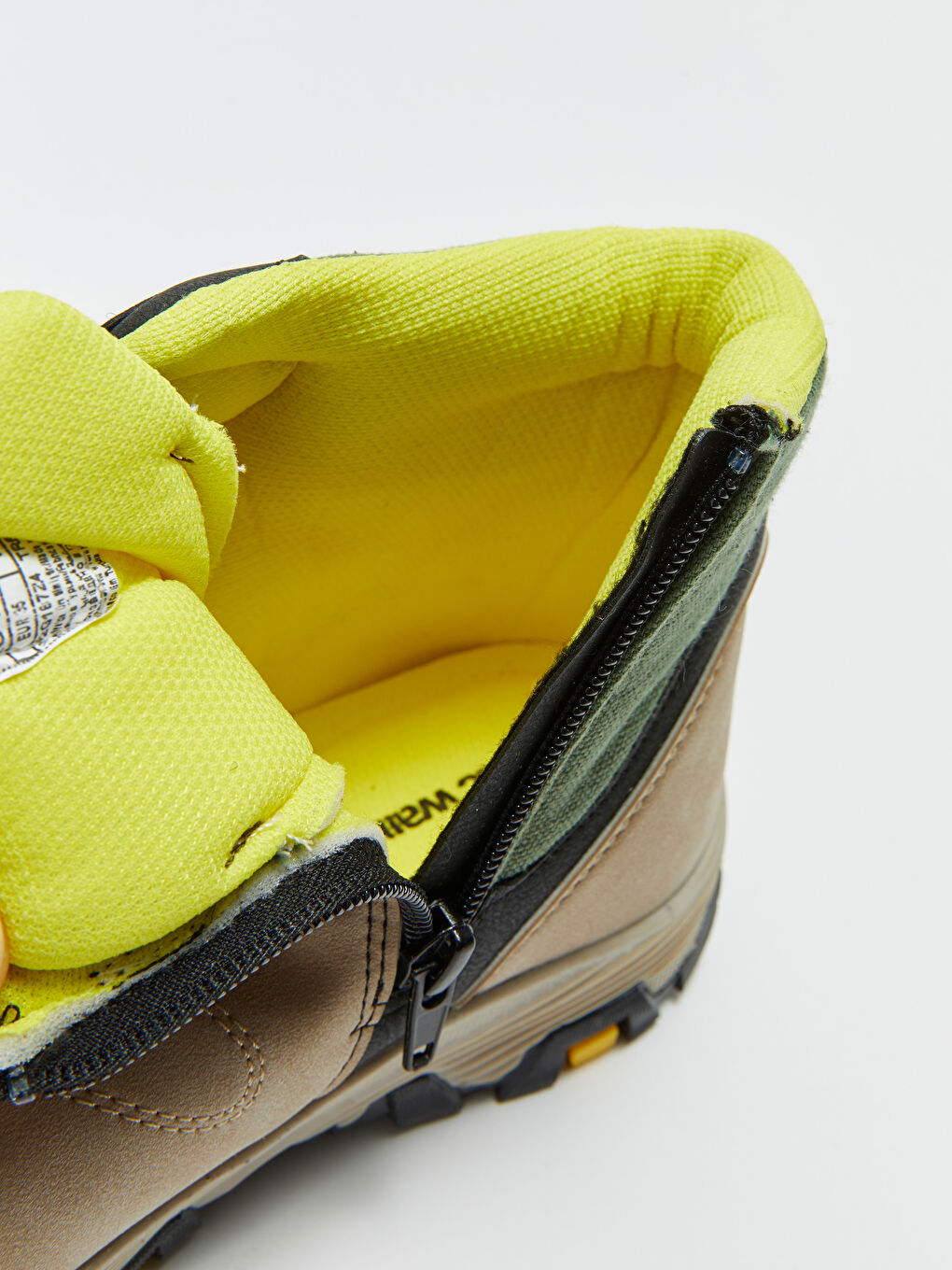 Bej Cırt Cırt ve Fermuarlı Renk Bloklu Erkek Çocuk Trekking Bot-6