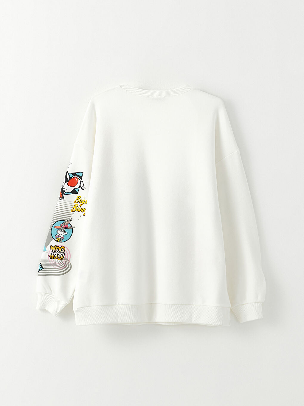 Свитшот с круглым вырезом, с принтом Багз Банни, с длинным рукавом для женщин-6